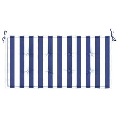 Tuinbankkussen gestreept 120x50x3 cm oxford stof wit en blauw 4