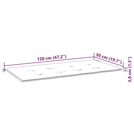 Tuinbankkussen gestreept 120x50x3 cm oxford stof wit en blauw 7