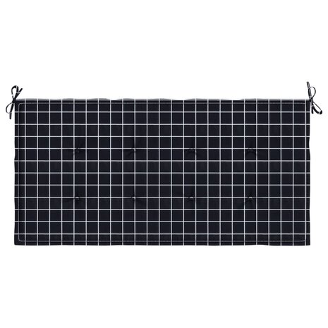 Tuinbankkussen ruitpatroon 120x50x3 cm oxford stof zwart 4