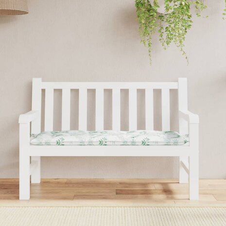 Tuinbankkussen bladpatroon 120x50x7 cm stof 1