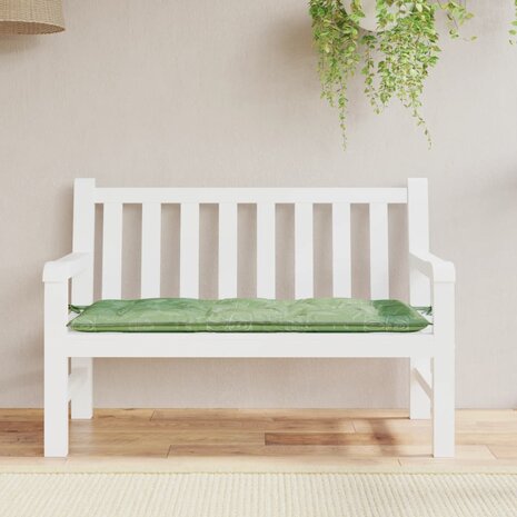 Tuinbankkussen bladpatroon 120x50x7 cm stof 1