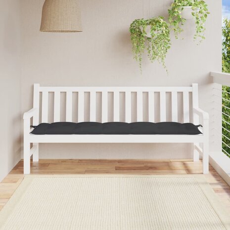 Tuinbankkussen 180x50x7 cm oxford stof zwart 1