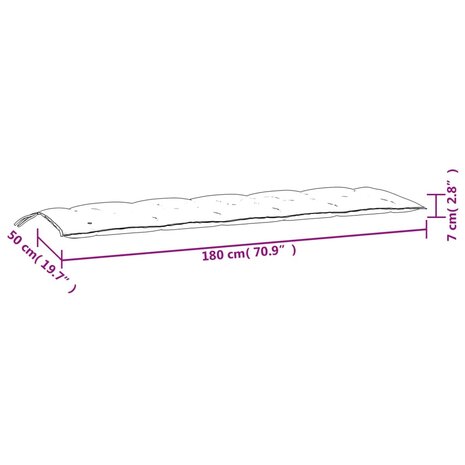 Tuinbankkussen 180x50x7 cm oxford stof zwart 7