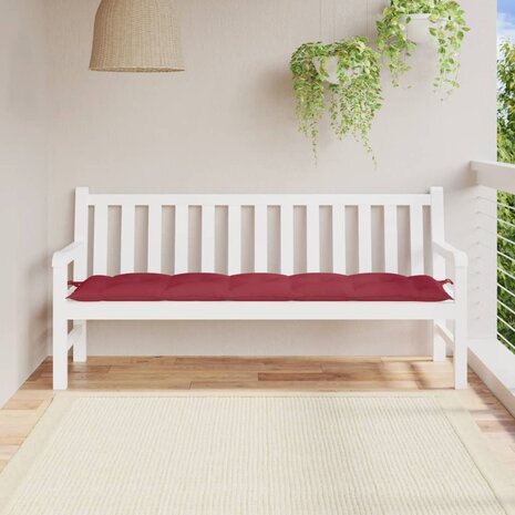 Tuinbankkussen 180x50x7 cm oxford stof wijnrood 1
