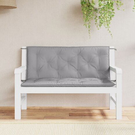 Tuinbankkussens 2 st 120x50x7 cm oxford stof grijs 1