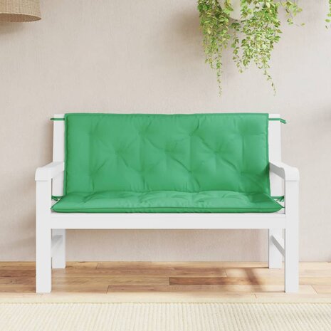 Tuinbankkussens 2 st 120x50x7 cm oxford stof groen 1