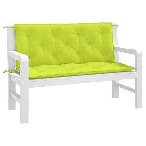 Tuinbankkussens 2 st 120x50x7 cm oxford stof heldergroen 3
