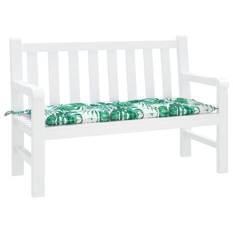 Tuinbankkussen 120x50x7 cm oxford stof bladpatroon 3