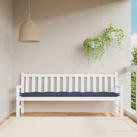 Tuinbankkussen 200x50x7 cm oxford stof marineblauw 1