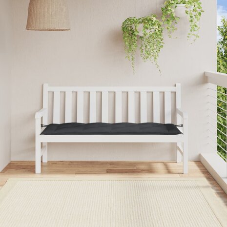 Tuinbankkussen 150x50x7 cm stof gemêleerd antracietkleurig 3