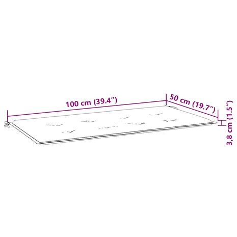 Tuinbankkussen 100x50x3 cm oxford stof antracietkleurig 7