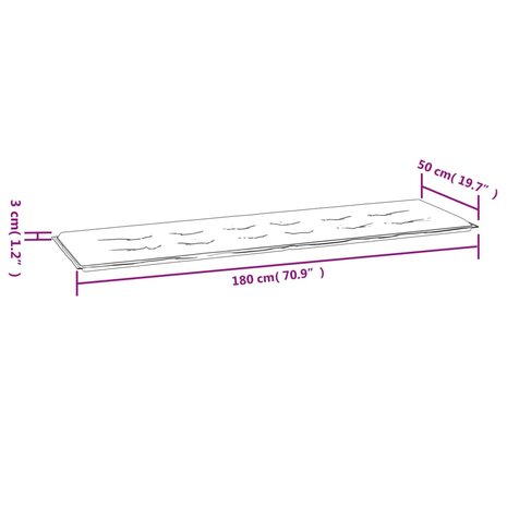 Tuinbankkussen 180x50x3 cm oxford stof antracietkleurig 7