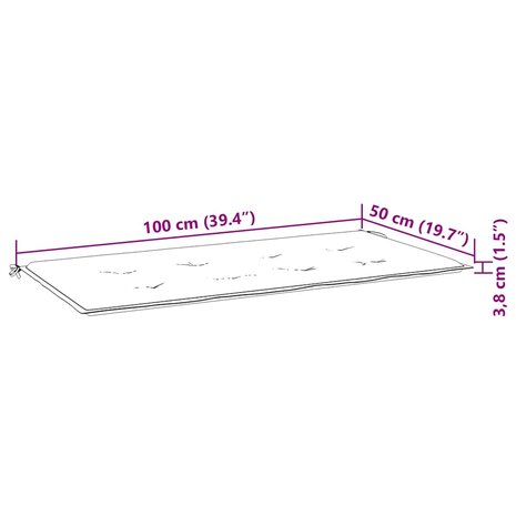 Tuinbankkussen 100x50x3 cm oxford stof crèmekleurig 7