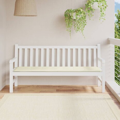 Tuinbankkussen 180x50x3 cm oxford stof crèmekleurig 1