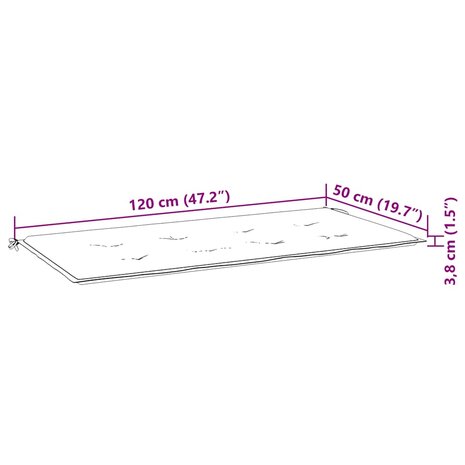 Tuinbankkussen 120x50x3 cm oxford stof rood 7