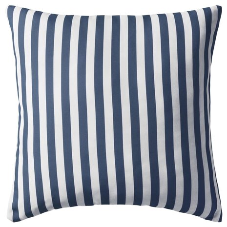 Buitenkussens 45x45 cm gestreept marineblauw 2 st 2
