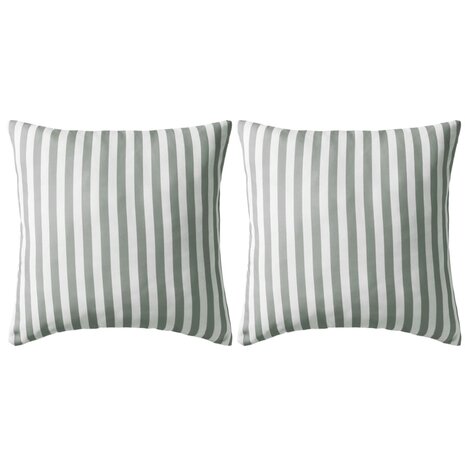 Buitenkussens 45x45 cm gestreept grijs 2 st 1