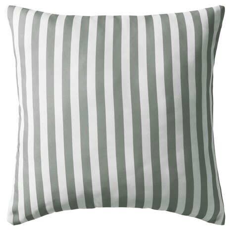 Buitenkussens 45x45 cm gestreept grijs 2 st 2