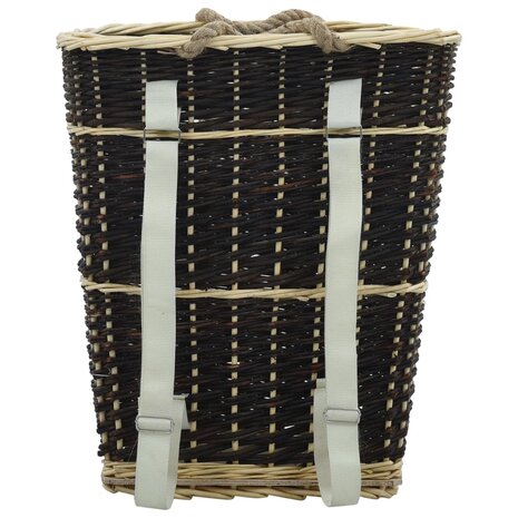 Houtmand met draagriemen 50x44x58 cm natuurlijk wilgenhout 4