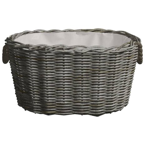 Houtmand met handvatten 59x42x28 cm wilgenhout grijs 2