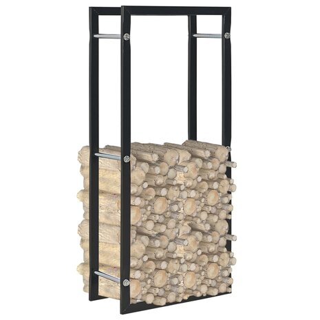 Haardhoutrek 44x20x100 cm staal zwart 2