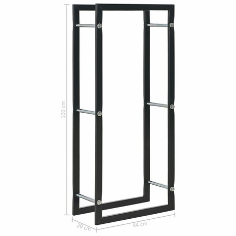 Haardhoutrek 44x20x100 cm staal zwart 6