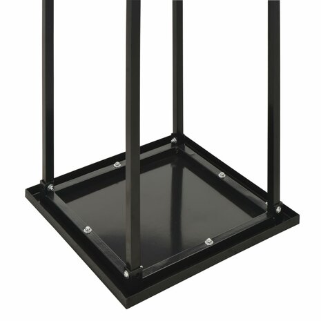 Haardhoutrek met basis 37x37x113 cm staal zwart 5