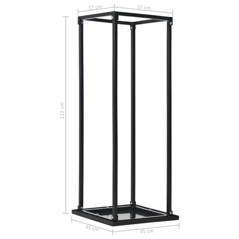 Haardhoutrek met basis 37x37x113 cm staal zwart 6