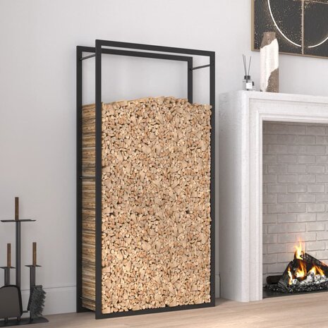 Haardhoutrek 80x28x154 cm staal matzwart 1