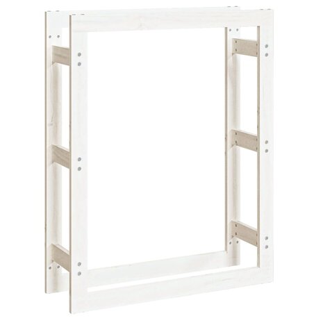 Haardhoutrek 80x25x100 cm massief grenenhout wit 2