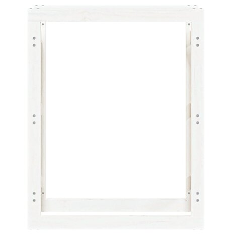 Haardhoutrek 80x25x100 cm massief grenenhout wit 5