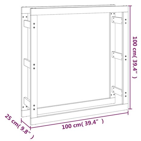 Haardhoutrek 100x25x100 cm massief grenenhout wit 8