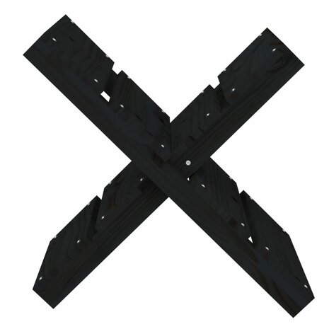 Houtblokhouder 47x39,5x48 cm massief grenenhout zwart 5