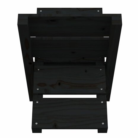 Houtblokhouder 47x39,5x48 cm massief grenenhout zwart 6