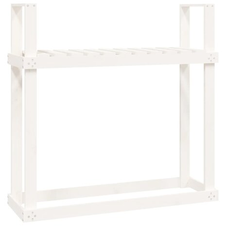 Haardhoutrek 110x35x108,5 cm massief grenenhout wit 2