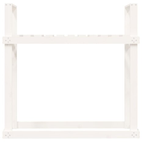 Haardhoutrek 110x35x108,5 cm massief grenenhout wit 5