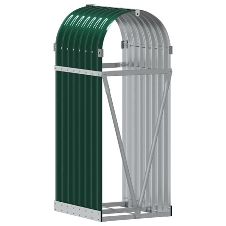 Haardhoutopslag 40x45x100 cm gegalvaniseerd staal groen 6