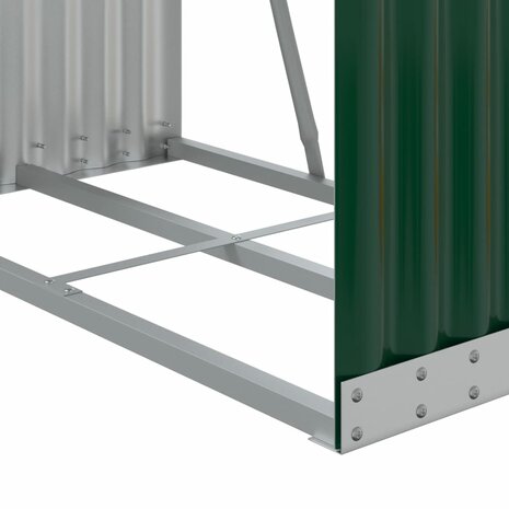 Haardhoutopslag 80x45x120 cm gegalvaniseerd staal groen 7