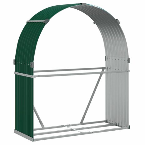 Haardhoutopslag 120x45x140 cm gegalvaniseerd staal groen 2