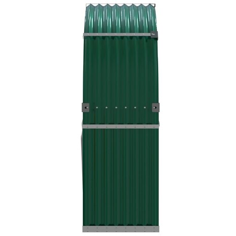 Haardhoutopslag 120x45x140 cm gegalvaniseerd staal groen 5