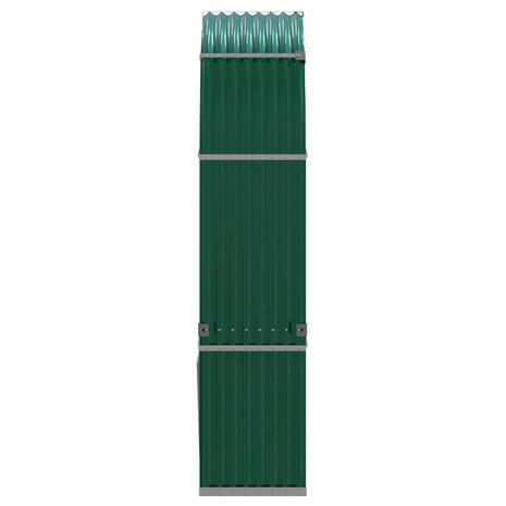 Haardhoutopslag 120x45x210 cm gegalvaniseerd staal groen 5