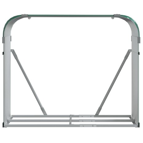 Haardhoutopslag 120x45x100 cm gegalvaniseerd staal groen 4