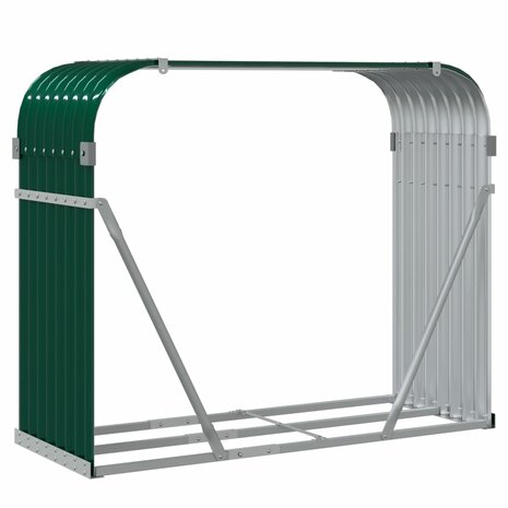 Haardhoutopslag 120x45x100 cm gegalvaniseerd staal groen 6