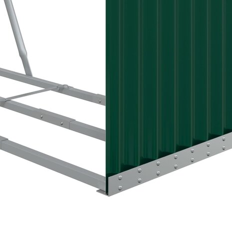 Haardhoutopslag 120x45x100 cm gegalvaniseerd staal groen 7