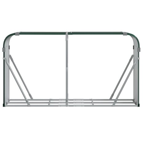 Haardhoutopslag 180x45x100 cm gegalvaniseerd staal groen 4