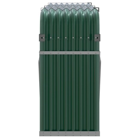 Haardhoutopslag 180x45x100 cm gegalvaniseerd staal groen 5