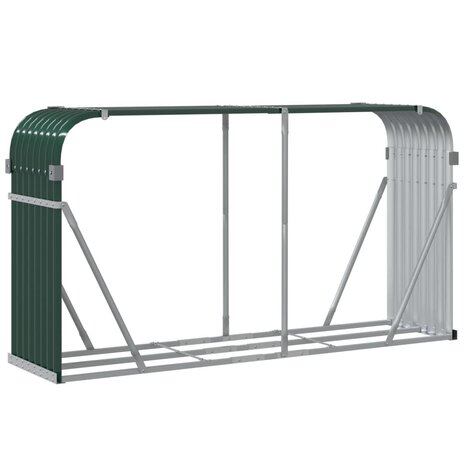 Haardhoutopslag 180x45x100 cm gegalvaniseerd staal groen 6