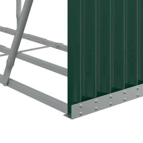 Haardhoutopslag 180x45x100 cm gegalvaniseerd staal groen 7