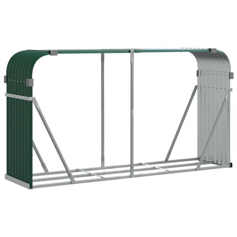 Haardhoutopslag 234x45x100 cm gegalvaniseerd staal groen 2