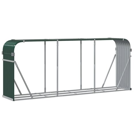 Haardhoutopslag 234x45x100 cm gegalvaniseerd staal groen 6